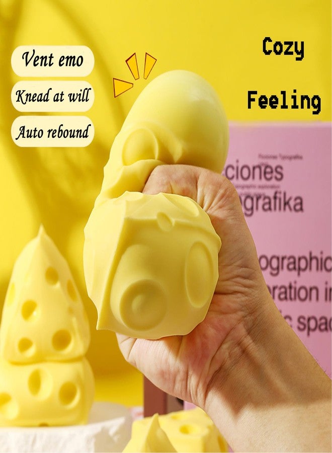 Holgosiu Cheese Squishy Toys Squeeze Cheese Stress Ball Squishy Cheese Fidgets Cheesecake Toys Sensory Squishy Miniatures Novelty Toy, 2Pcs - Image 3